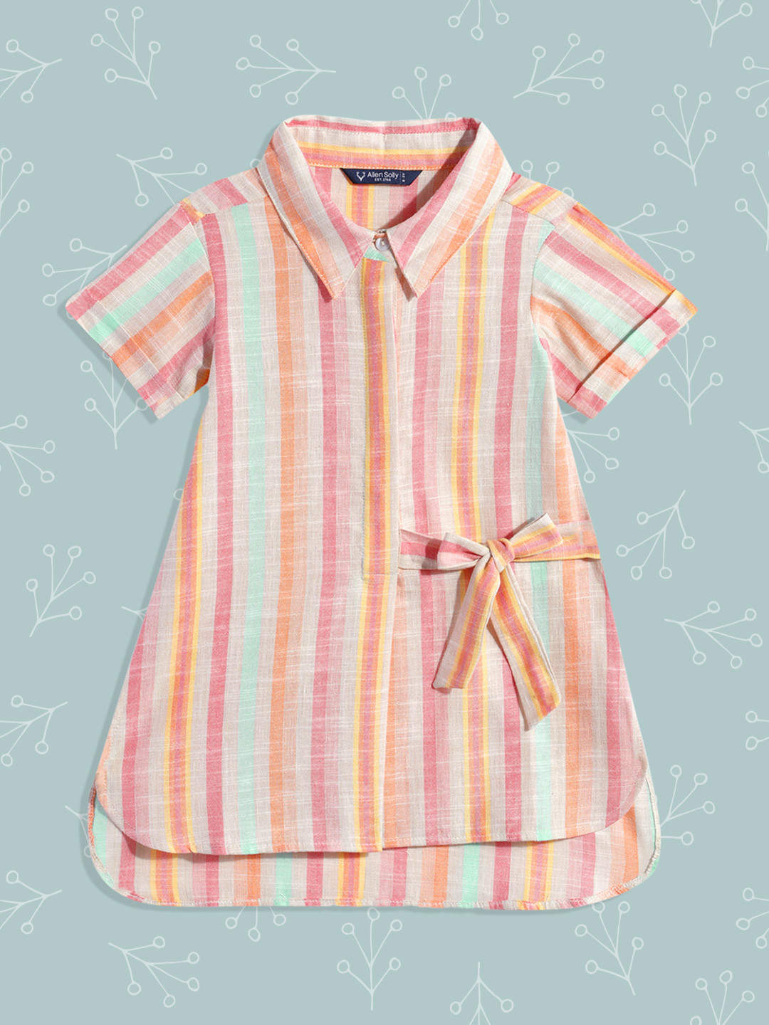 

Allen Solly Junior Girls Multicoloured Striped A-Line Dress, Multi