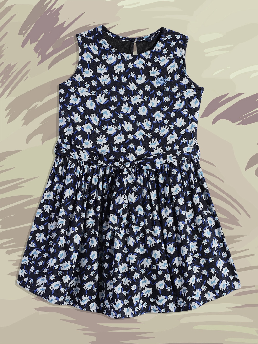 

Allen Solly Junior Girls Navy Blue & White Printed Fit & Flare Dresses