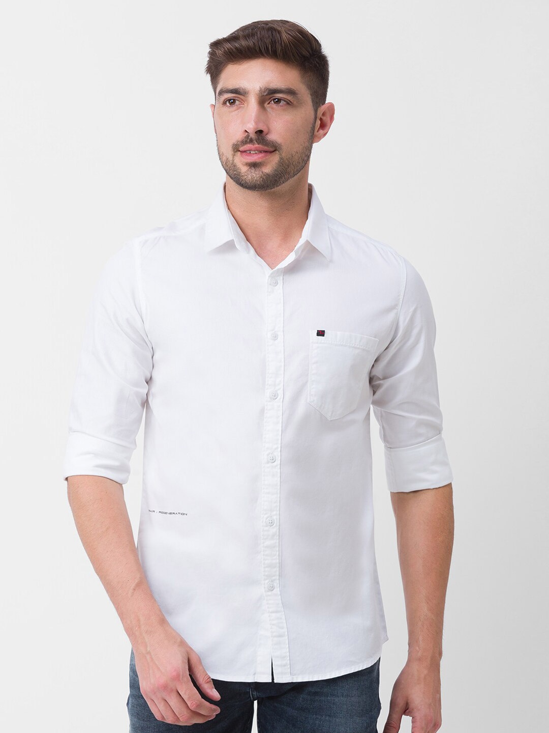 

SPYKAR Men White Slim Fit Casual Shirt