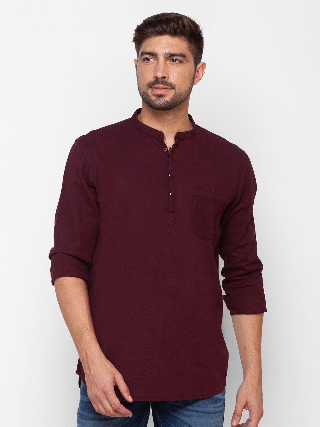 

SPYKAR Men Red Slim Fit Casual Shirt