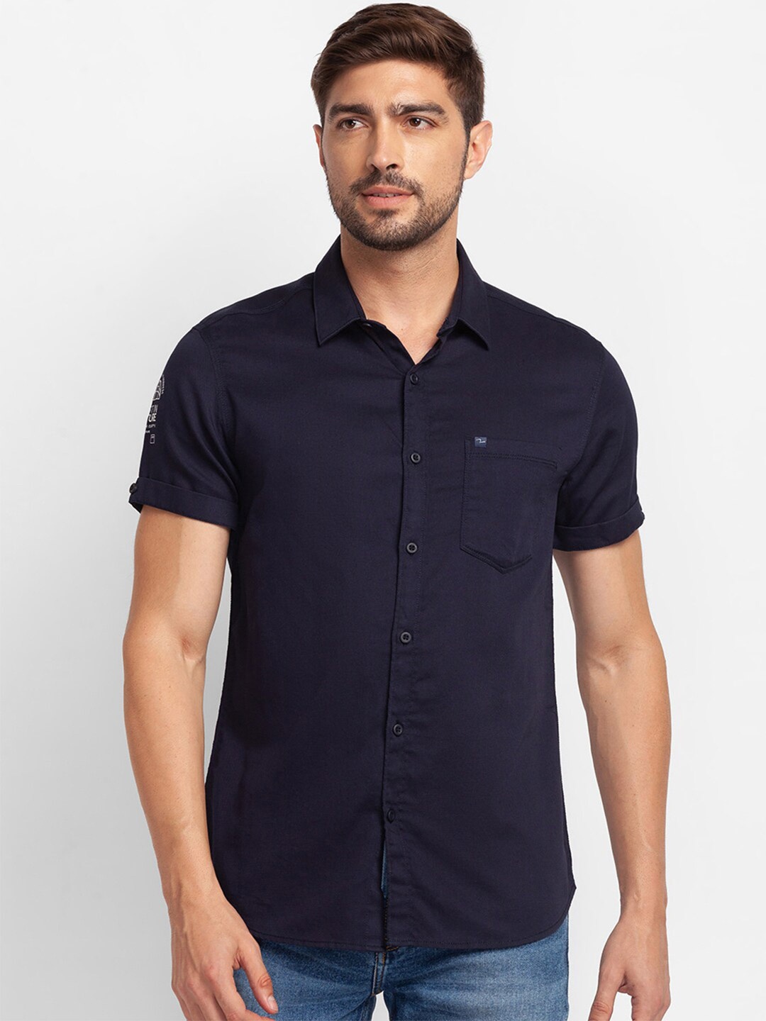 

SPYKAR Men Blue Slim Fit Casual Shirt