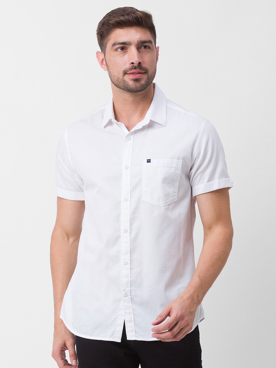 

SPYKAR Men White Slim Fit Casual Shirt