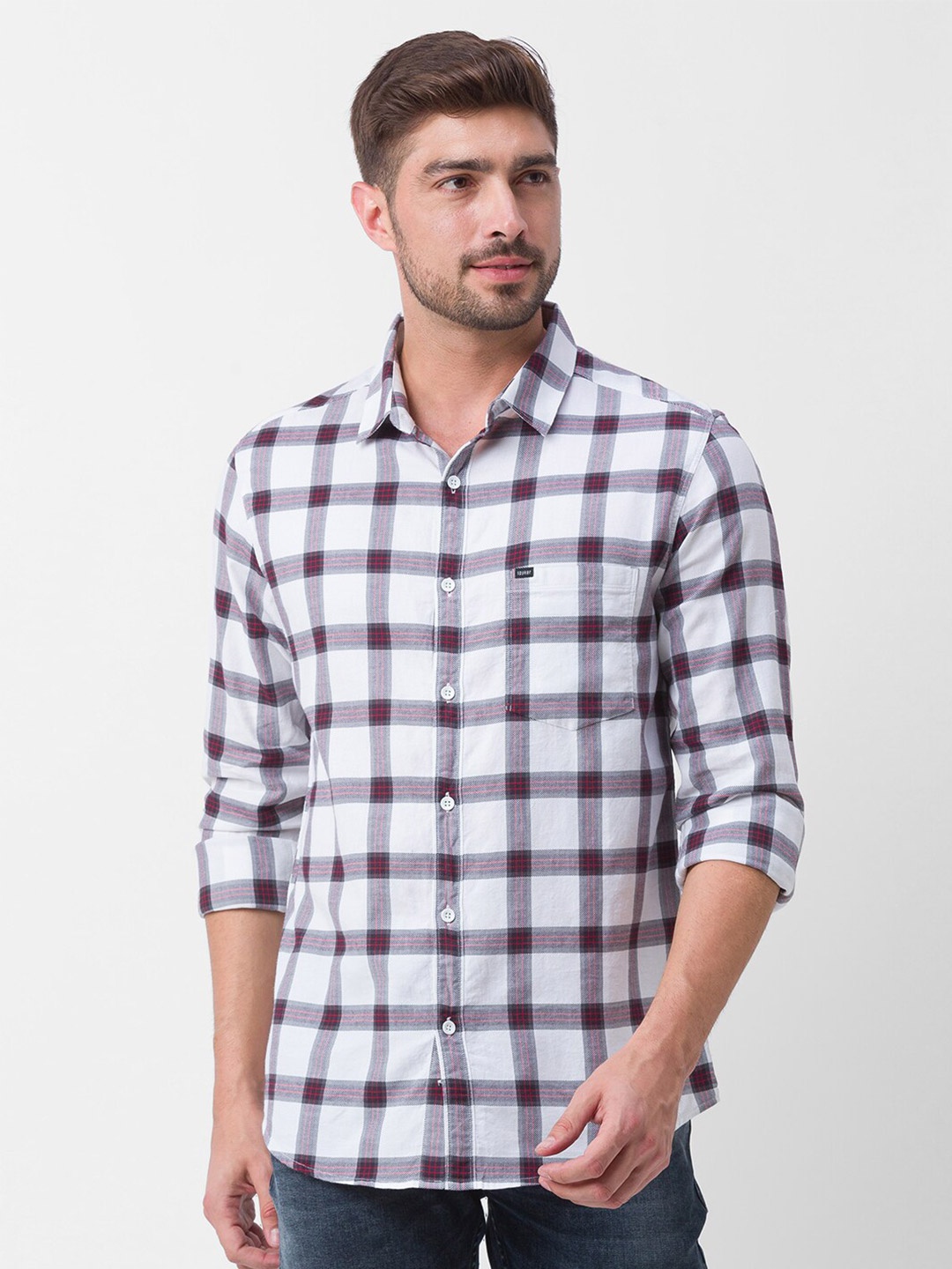 

SPYKAR Men Black Checked Casual Shirt