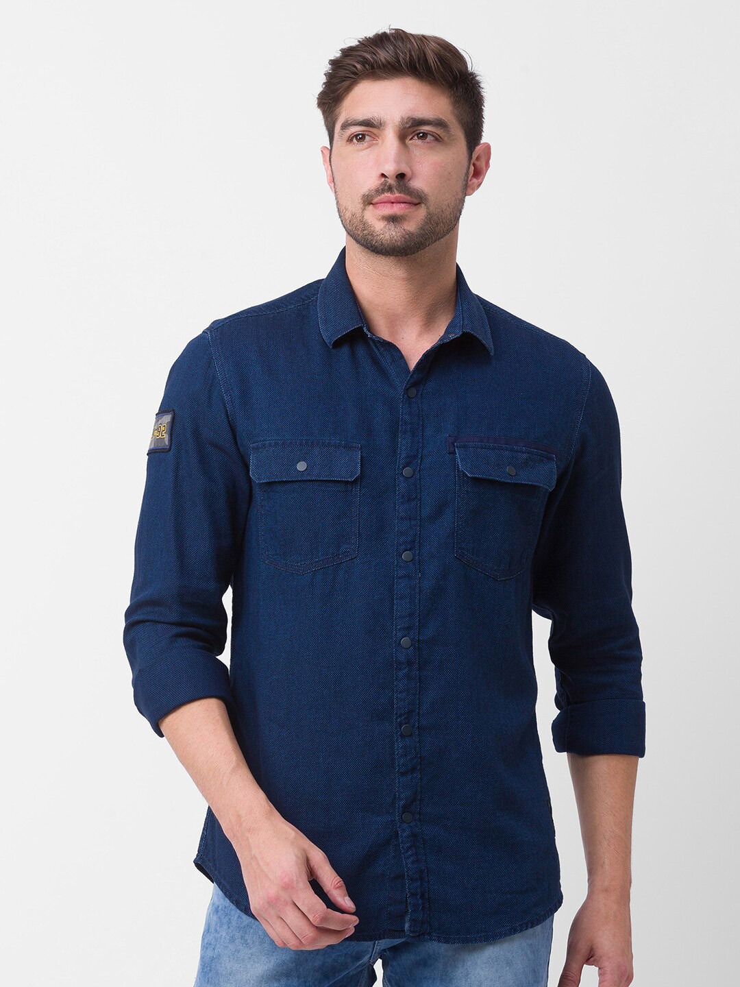 

SPYKAR Men Blue Slim Fit Casual Shirt
