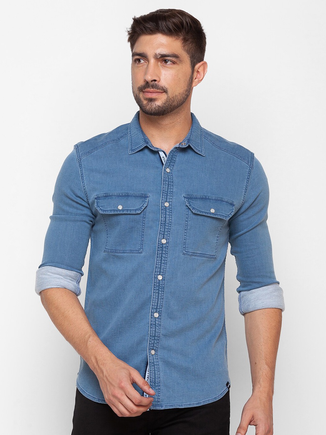 

SPYKAR Men Blue Slim Fit Casual Shirt