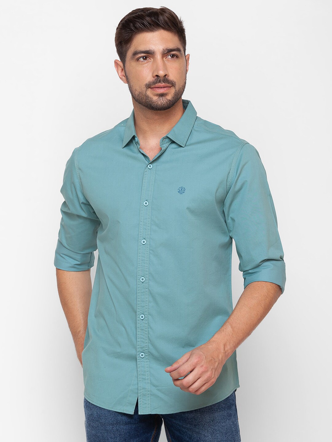 

SPYKAR Men Green Slim Fit Casual Shirt