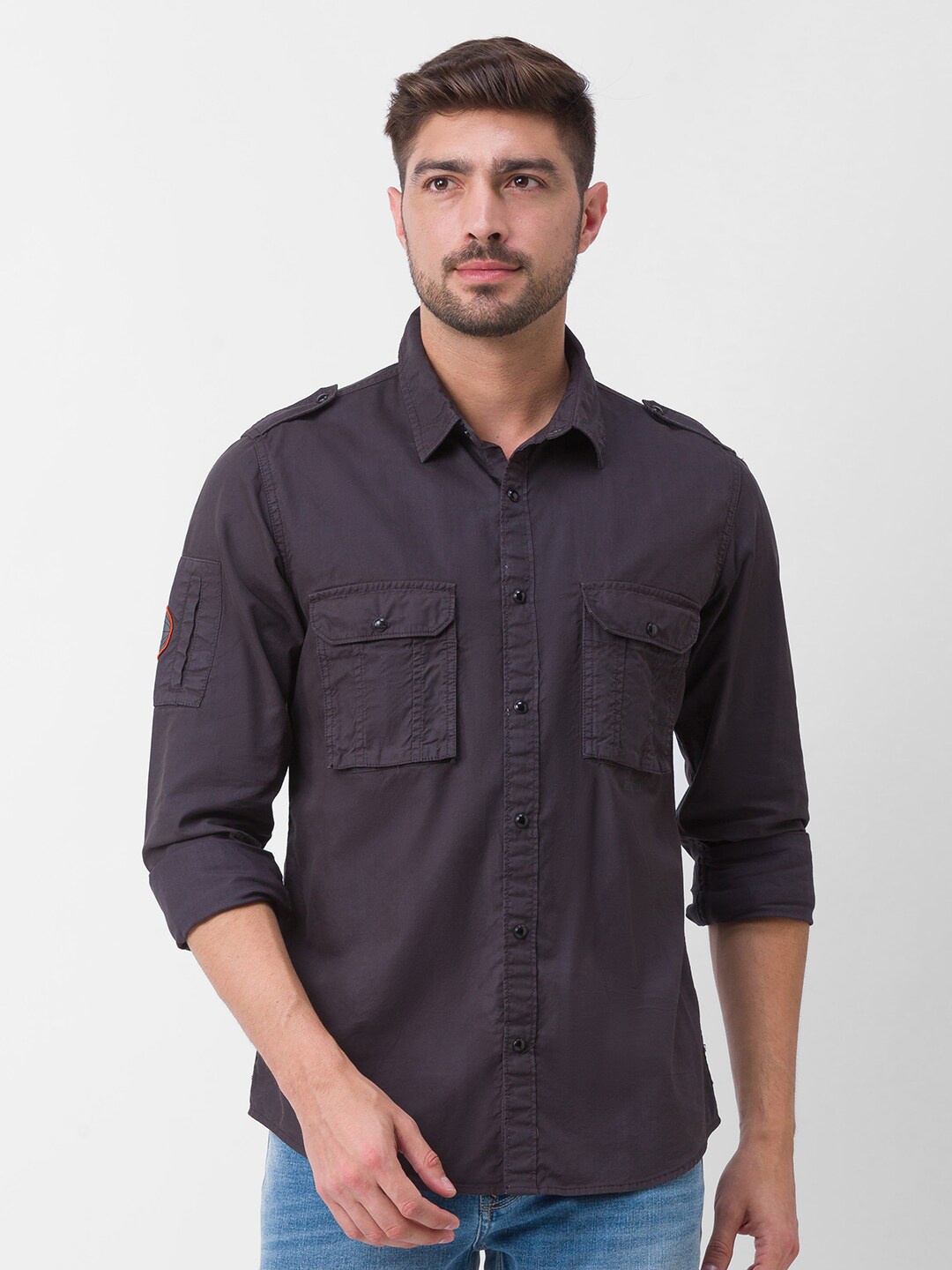

SPYKAR Men Grey Casual Shirt