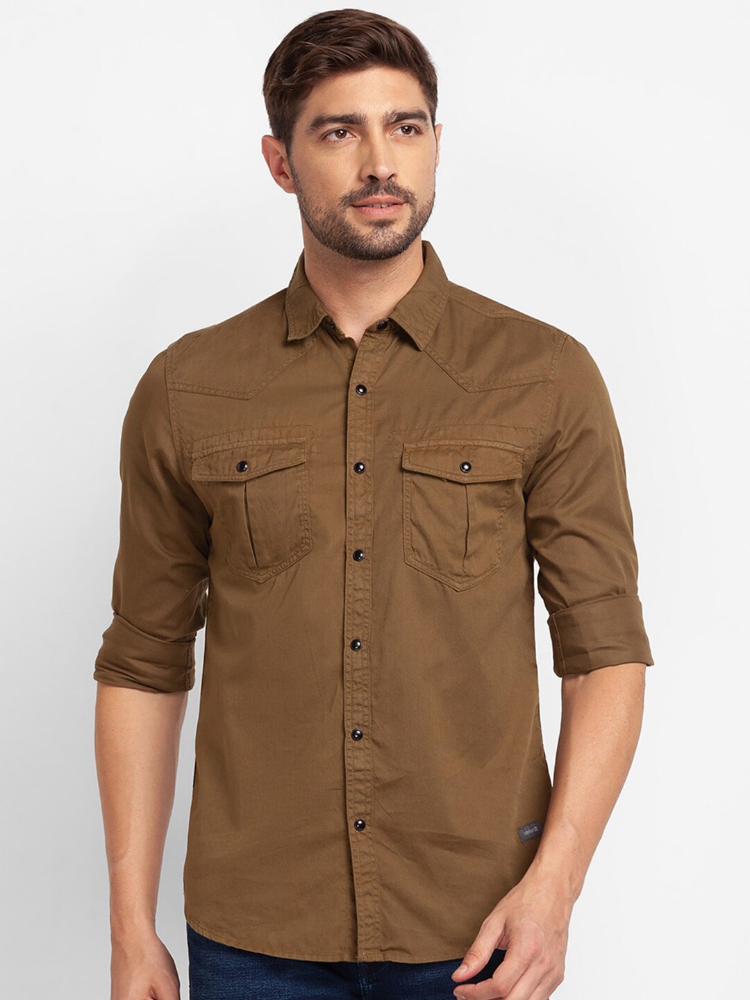 

SPYKAR Men Green Slim Fit Casual Shirt