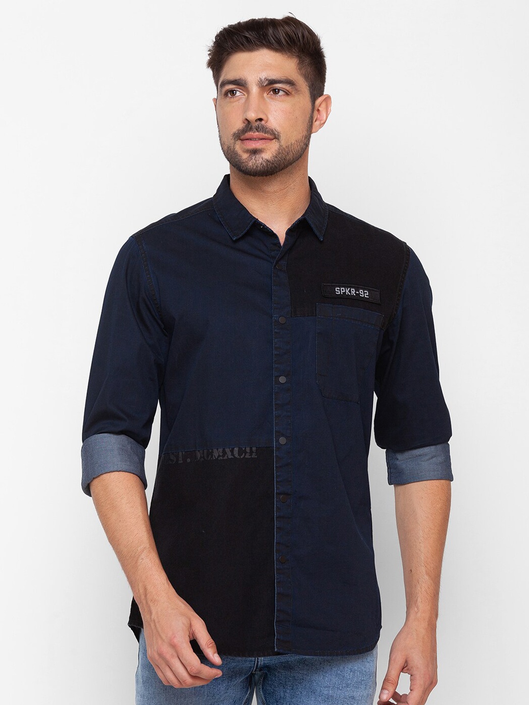 

SPYKAR Men Blue Slim Fit Casual Shirt
