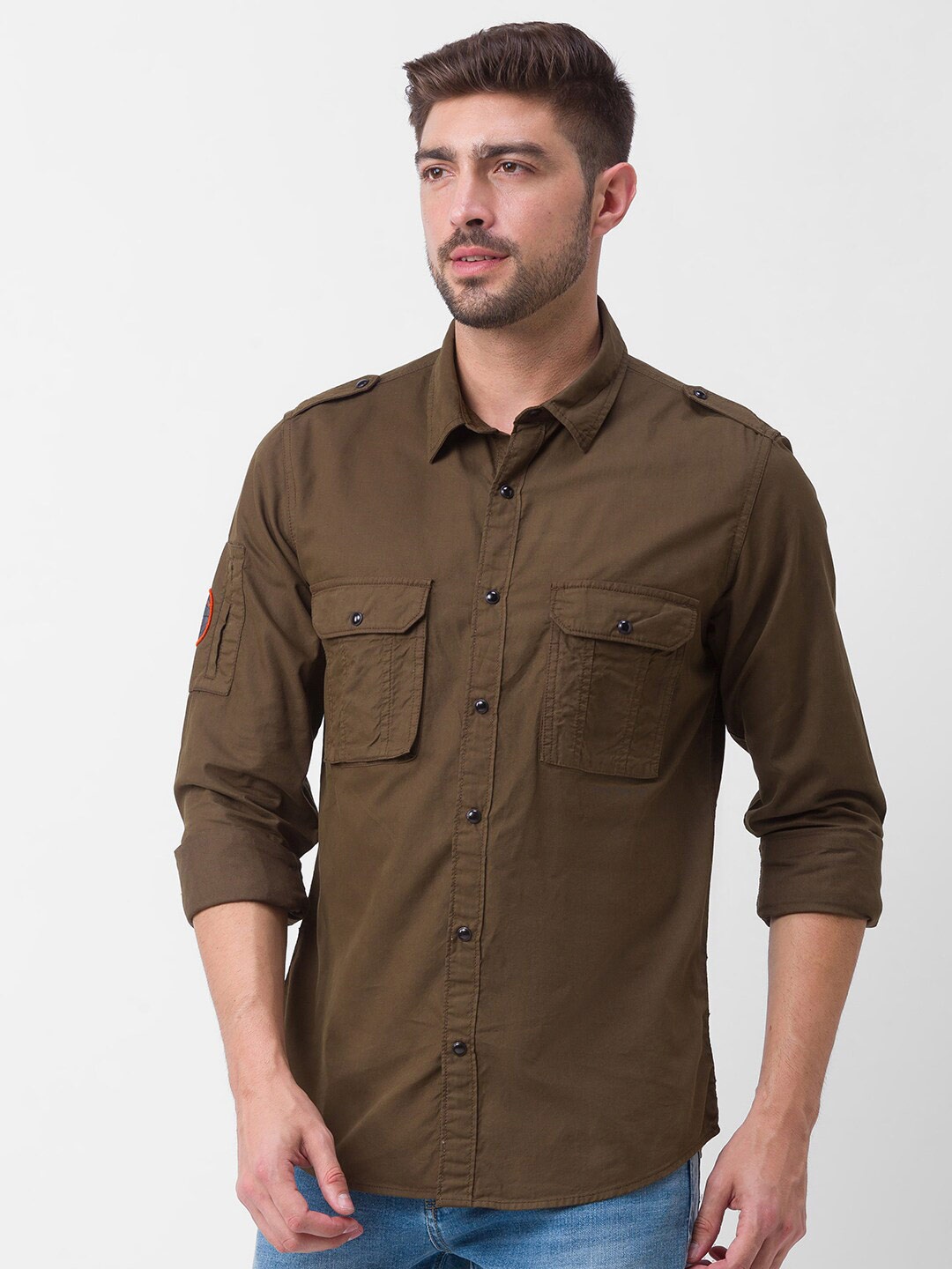 

SPYKAR Men Green Casual Shirt