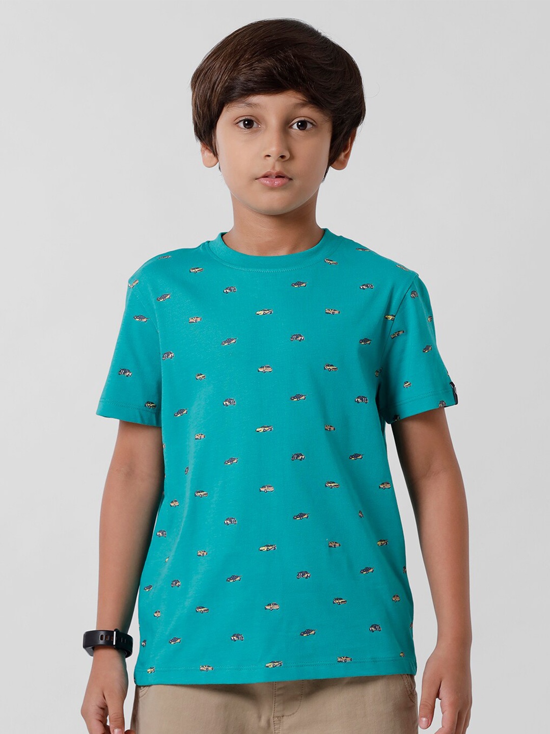 

PIPIN Boys Green Printed T-shirt