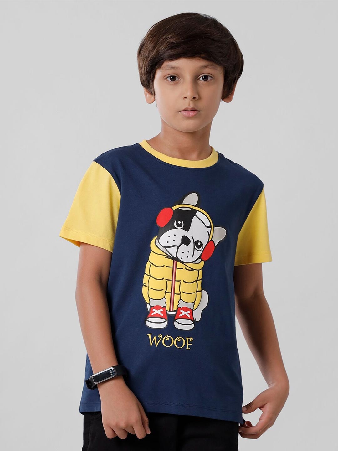 

PIPIN Boys Blue Printed Applique T-shirt