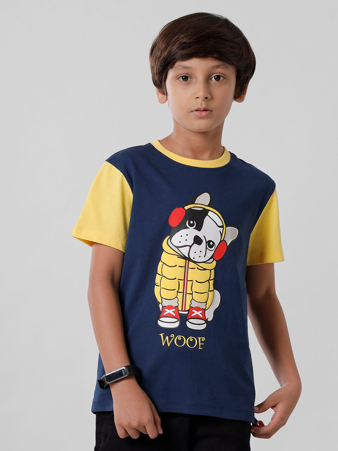 

PIPIN Boys Blue Printed Applique T-shirt