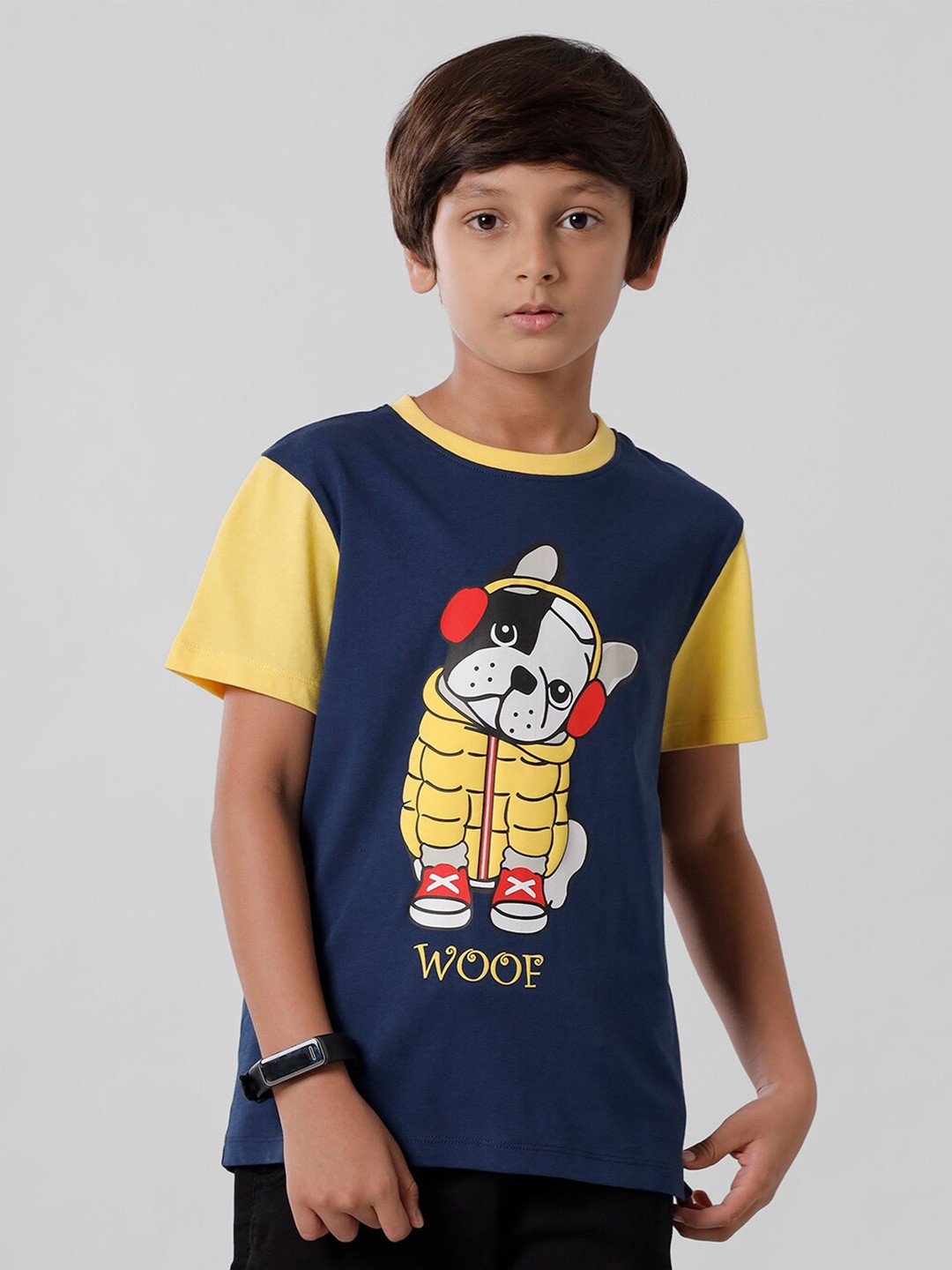 

PIPIN Boys Blue Printed Applique T-shirt