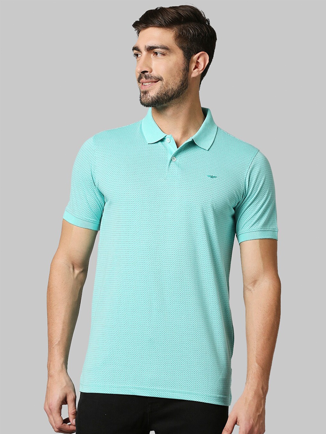 

Park Avenue Men Green Polo Collar Slim Fit T-shirt