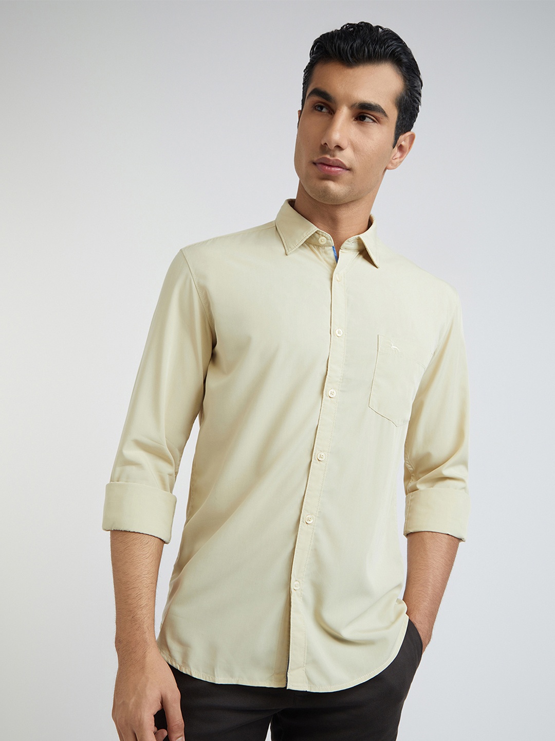 

Parx Men Beige Slim Fit Casual Shirt