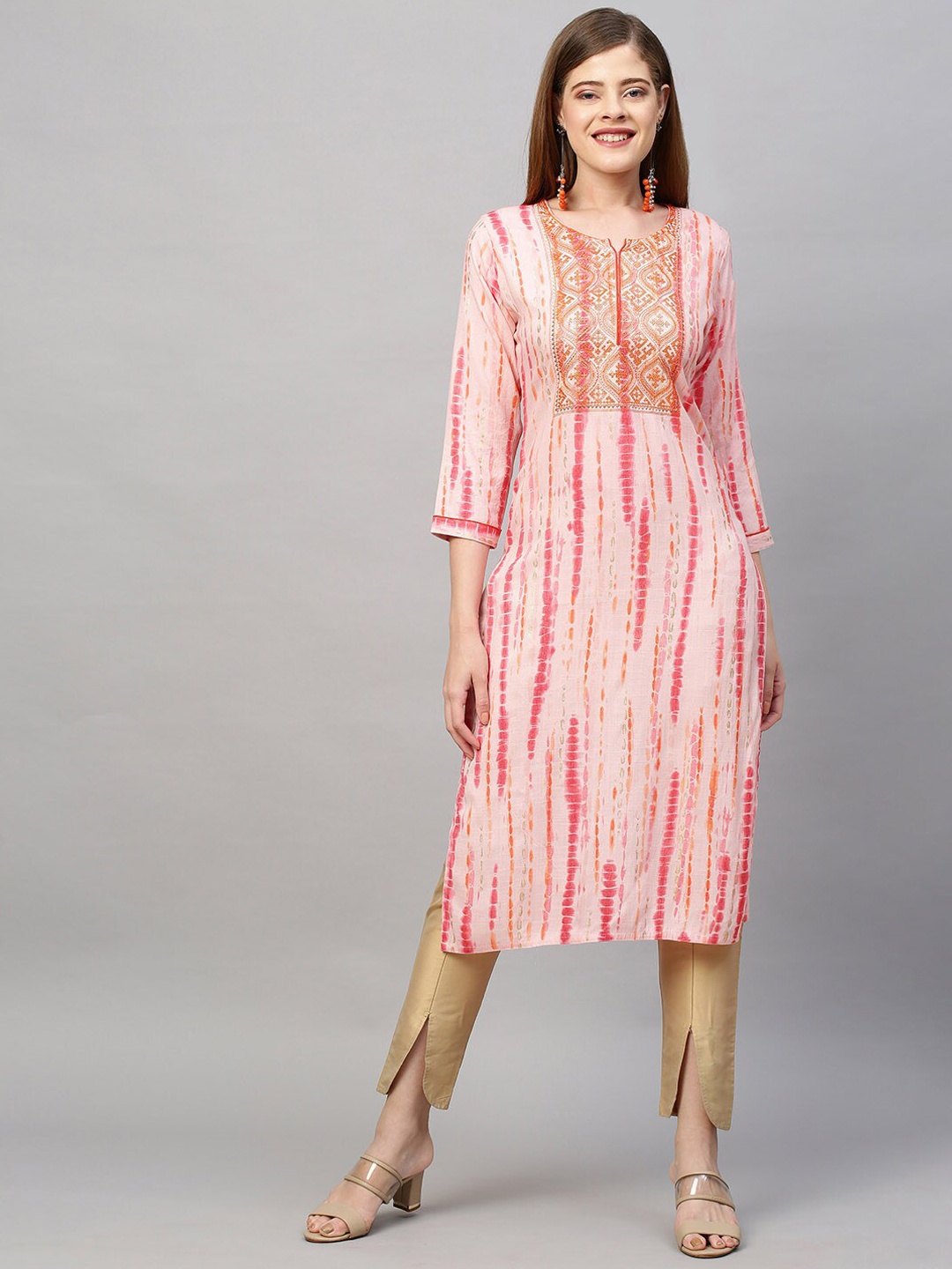 

FASHOR Women Pink Dyed Anarkali Kurta