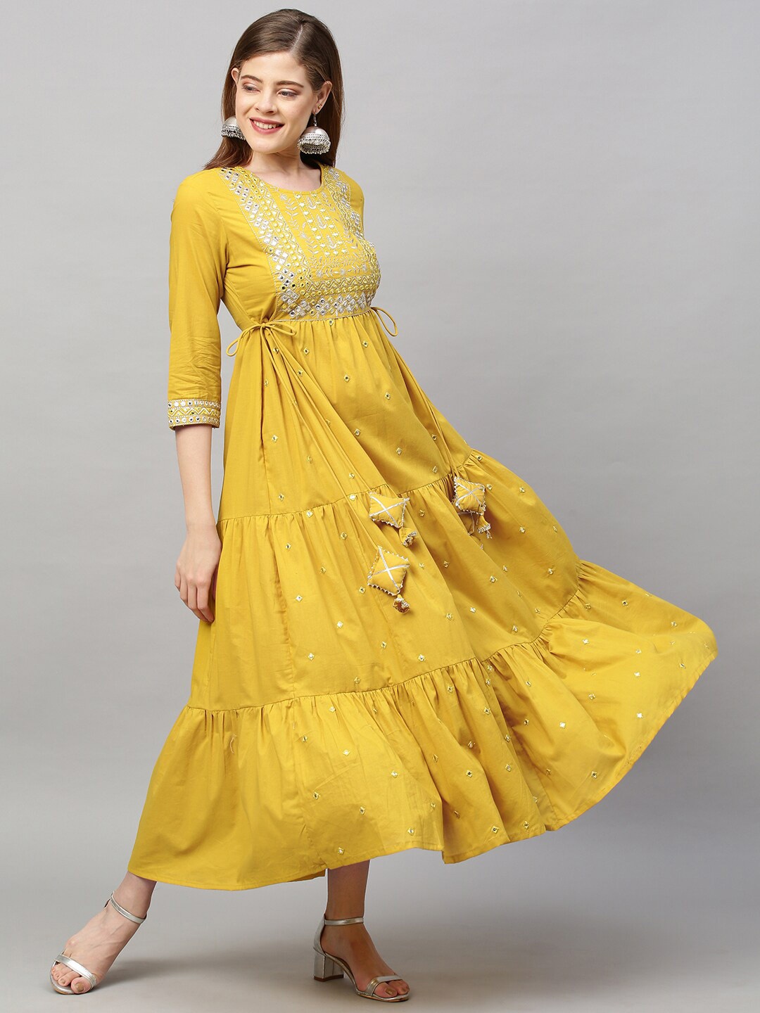 

FASHOR Mustard Yellow Blouson Dress