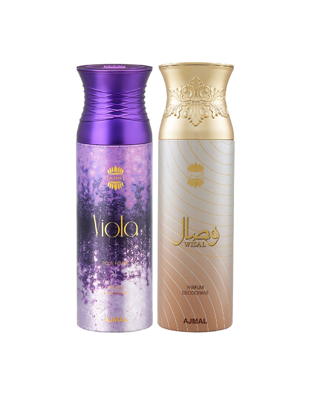 

Ajmal Women Viola & Wisal Deodorant Spray - 200 ml Each, Purple