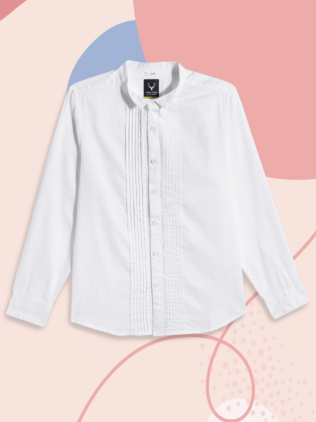 

Allen Solly Junior Boys White Self Design Pure Cotton Casual Shirt