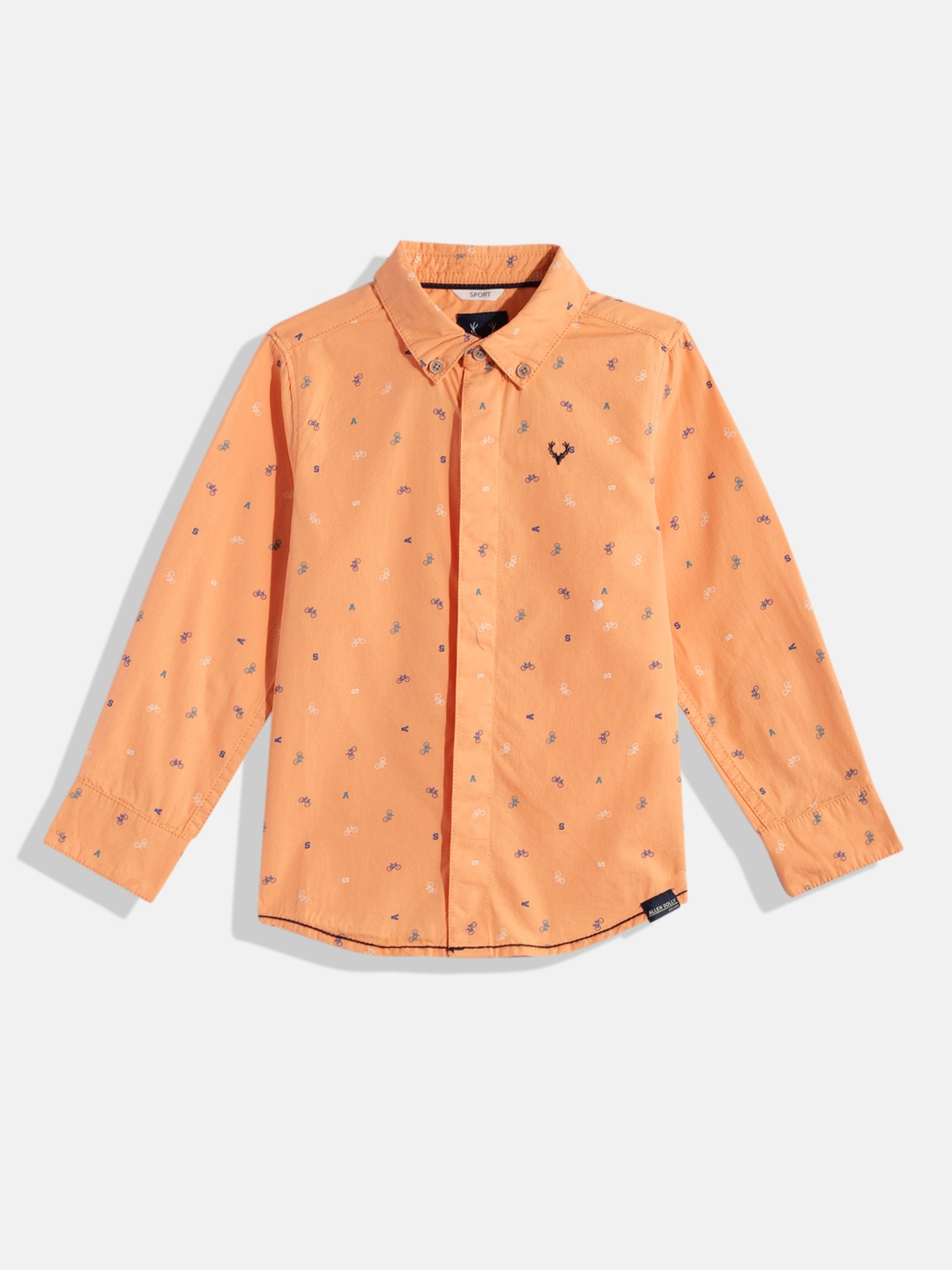 

Allen Solly Junior Boys Orange Sport Printed Pure Cotton Casual Shirt