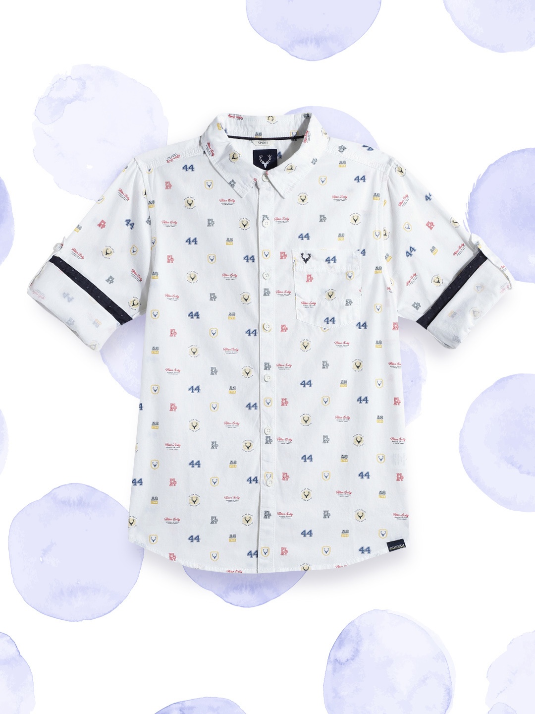 

Allen Solly Junior Boys White Printed Pure Cotton Casual Shirt