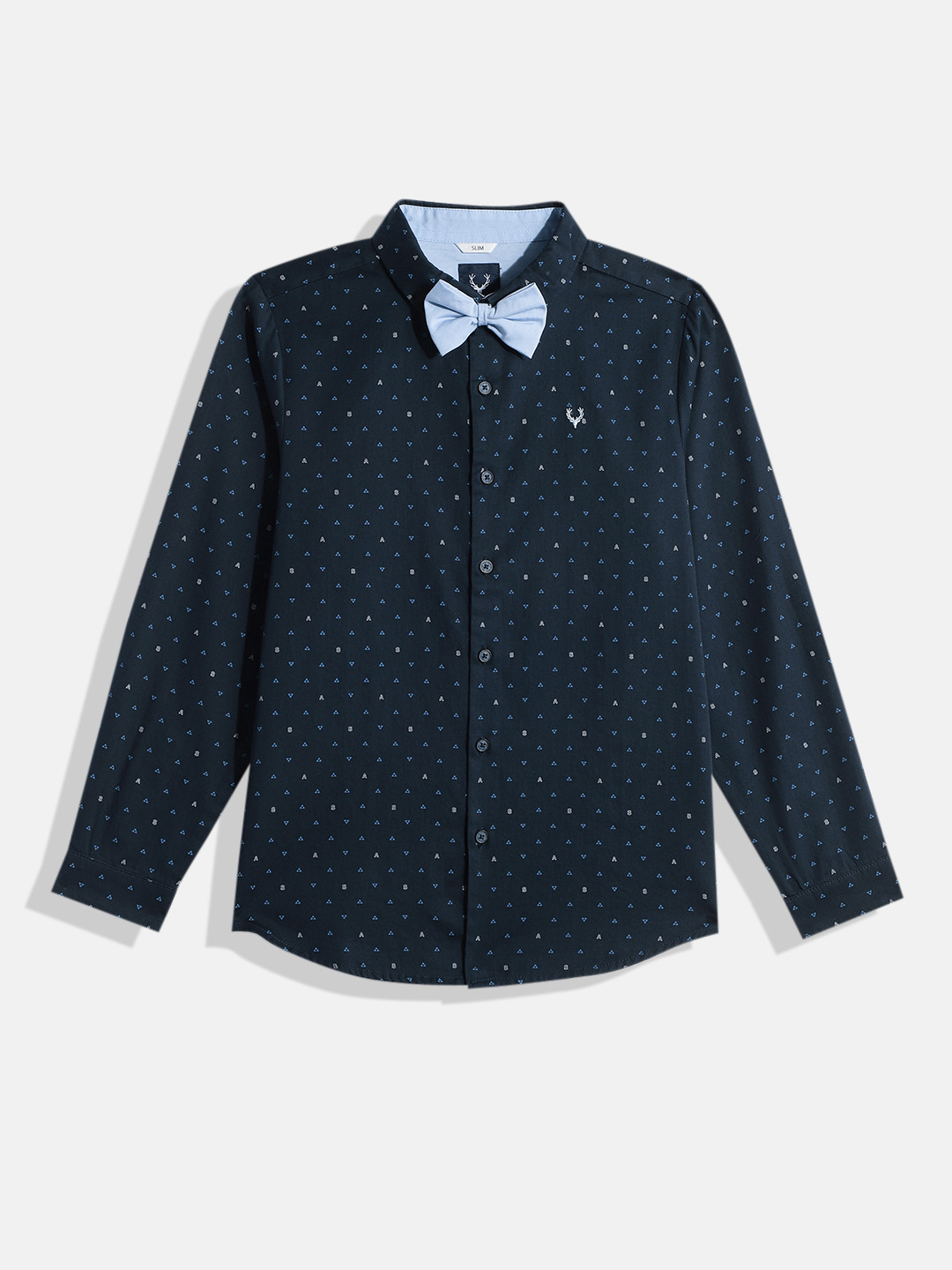 

Allen Solly Junior Boys Navy Blue Printed Pure Cotton Casual Shirt