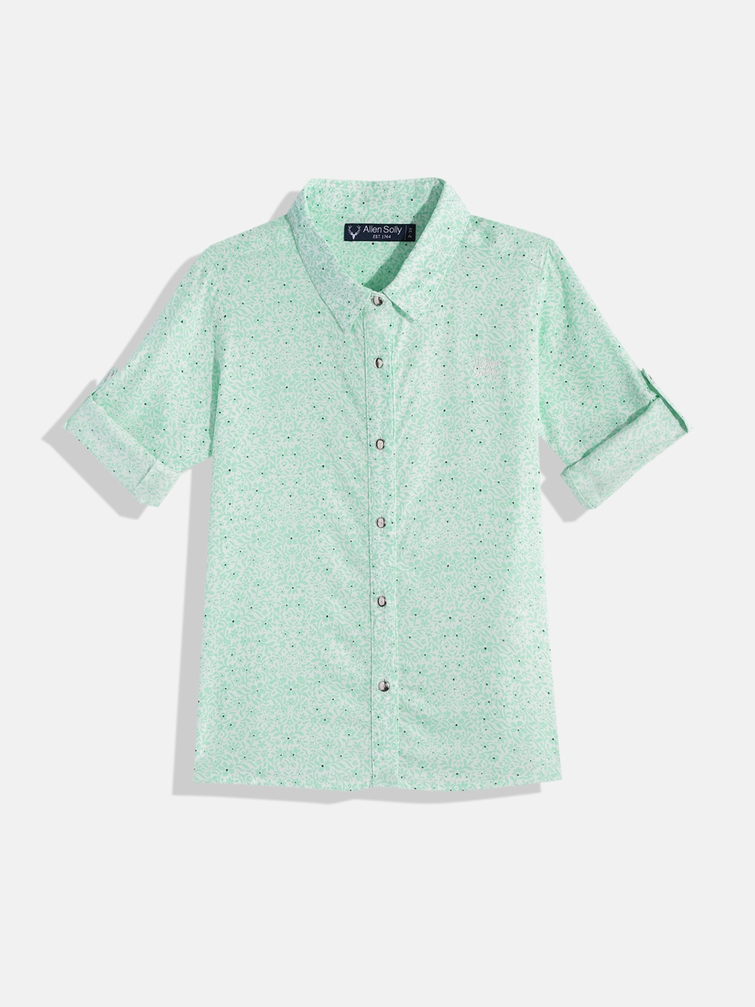 

Allen Solly Junior Girls Sea Green Floral Printed Casual Shirt