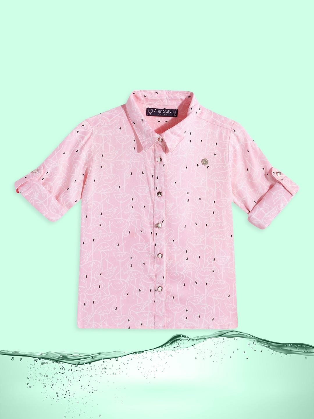 

Allen Solly Junior Girls Pink Printed Casual Shirt