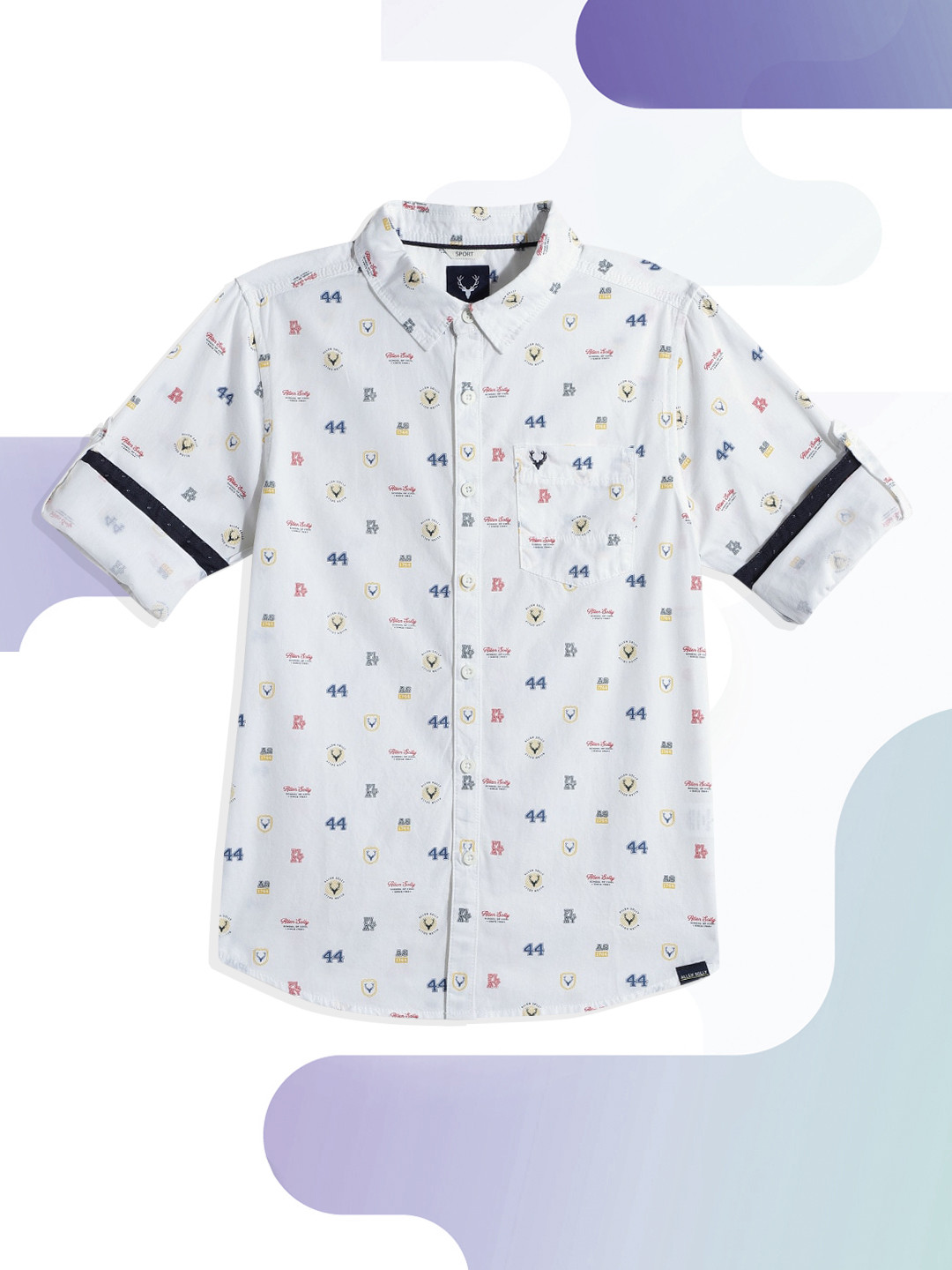 

Allen Solly Junior Boys White Printed Pure Cotton Casual Shirt