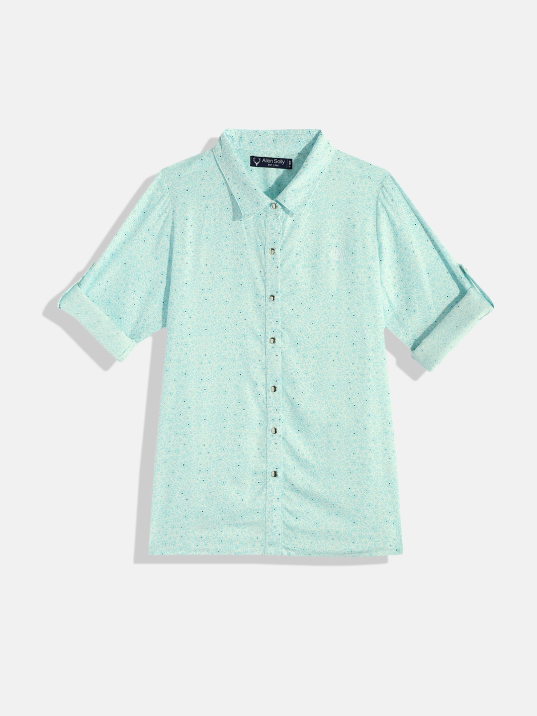 

Allen Solly Junior Girls Green Floral Printed Casual Shirt