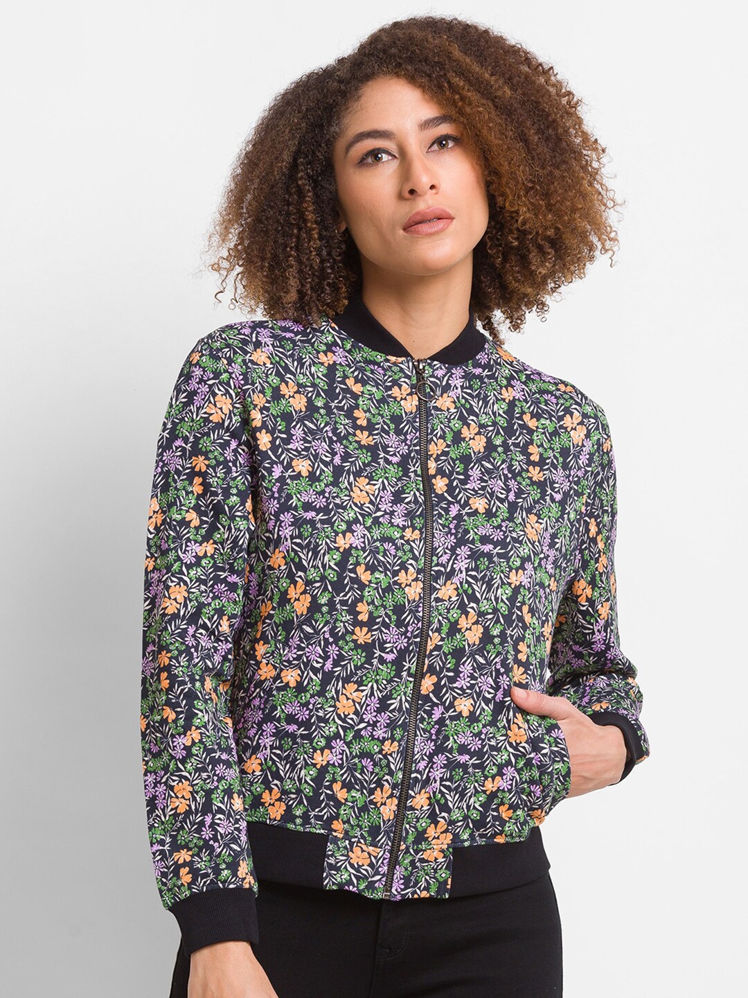 

SPYKAR Women Black Printed Sweatshirt