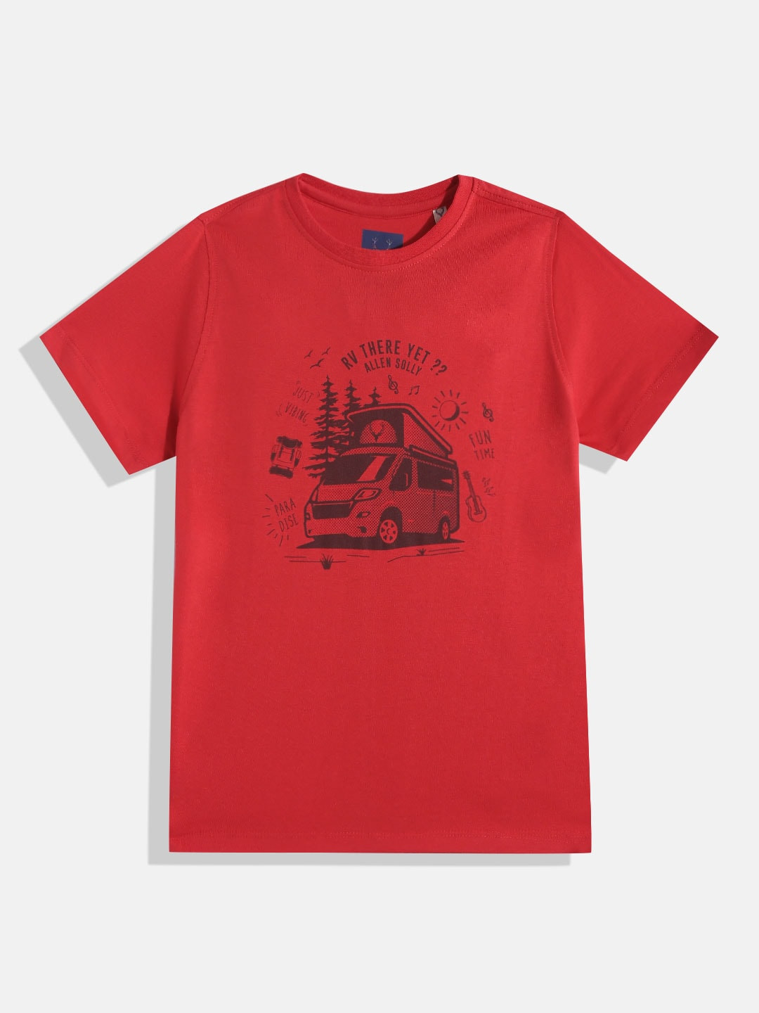 

Allen Solly Junior Boys Red Printed T-shirt