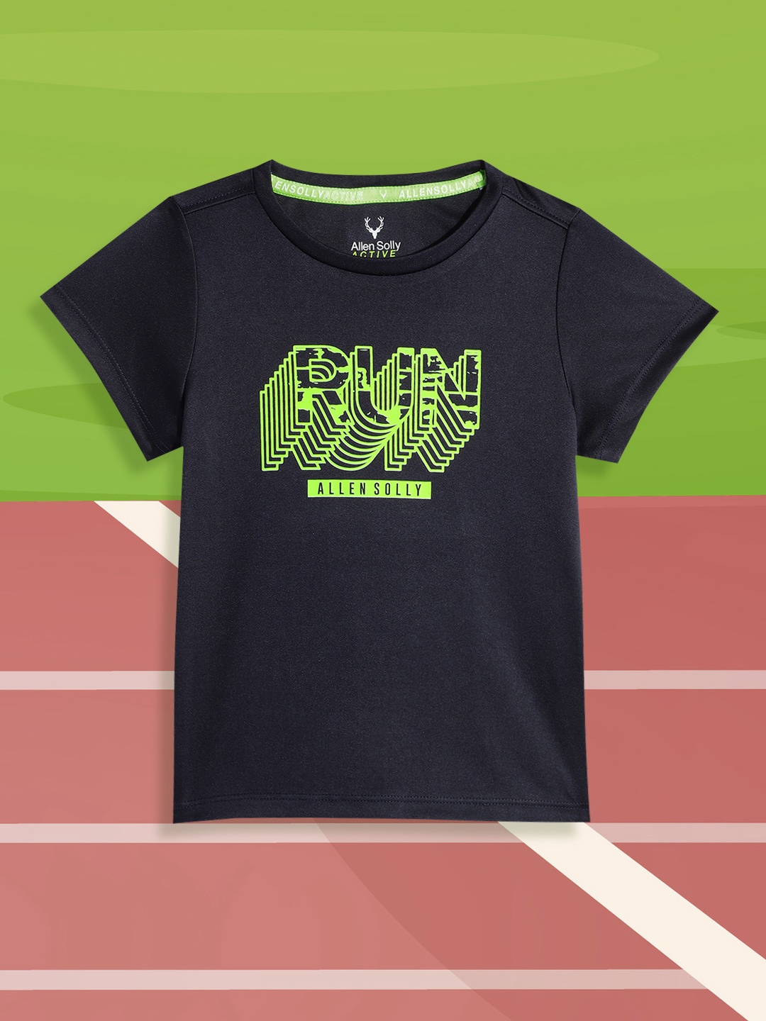 

Allen Solly Junior Boys Blue Typography Printed Active Wear T-shirt