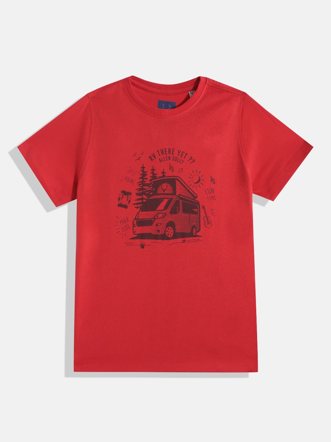 

Allen Solly Junior Boys Red Printed T-shirt