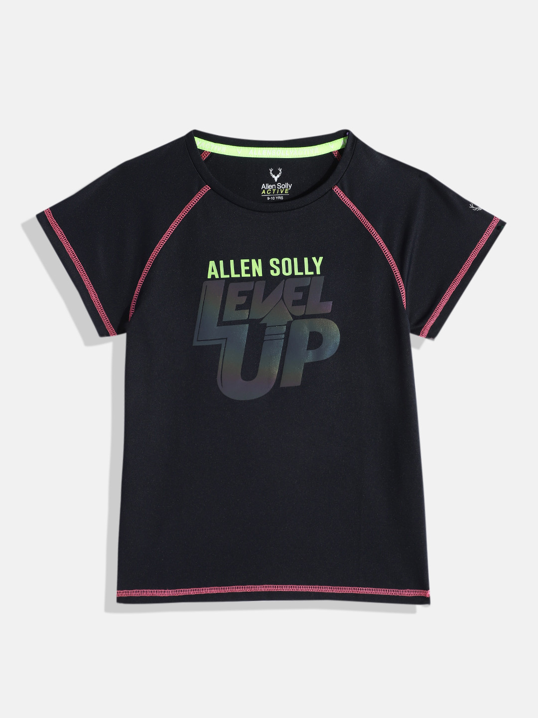 

Allen Solly Junior Girls Navy Blue Brand Logo Print Active T-shirt