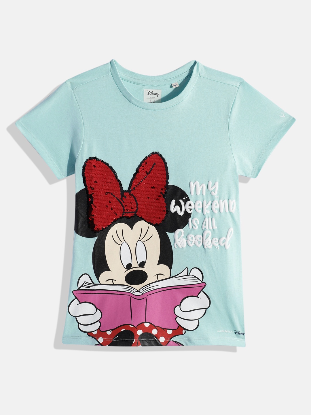 

Allen Solly Junior Girls Blue Embellished Minnie Mouse T-shirt