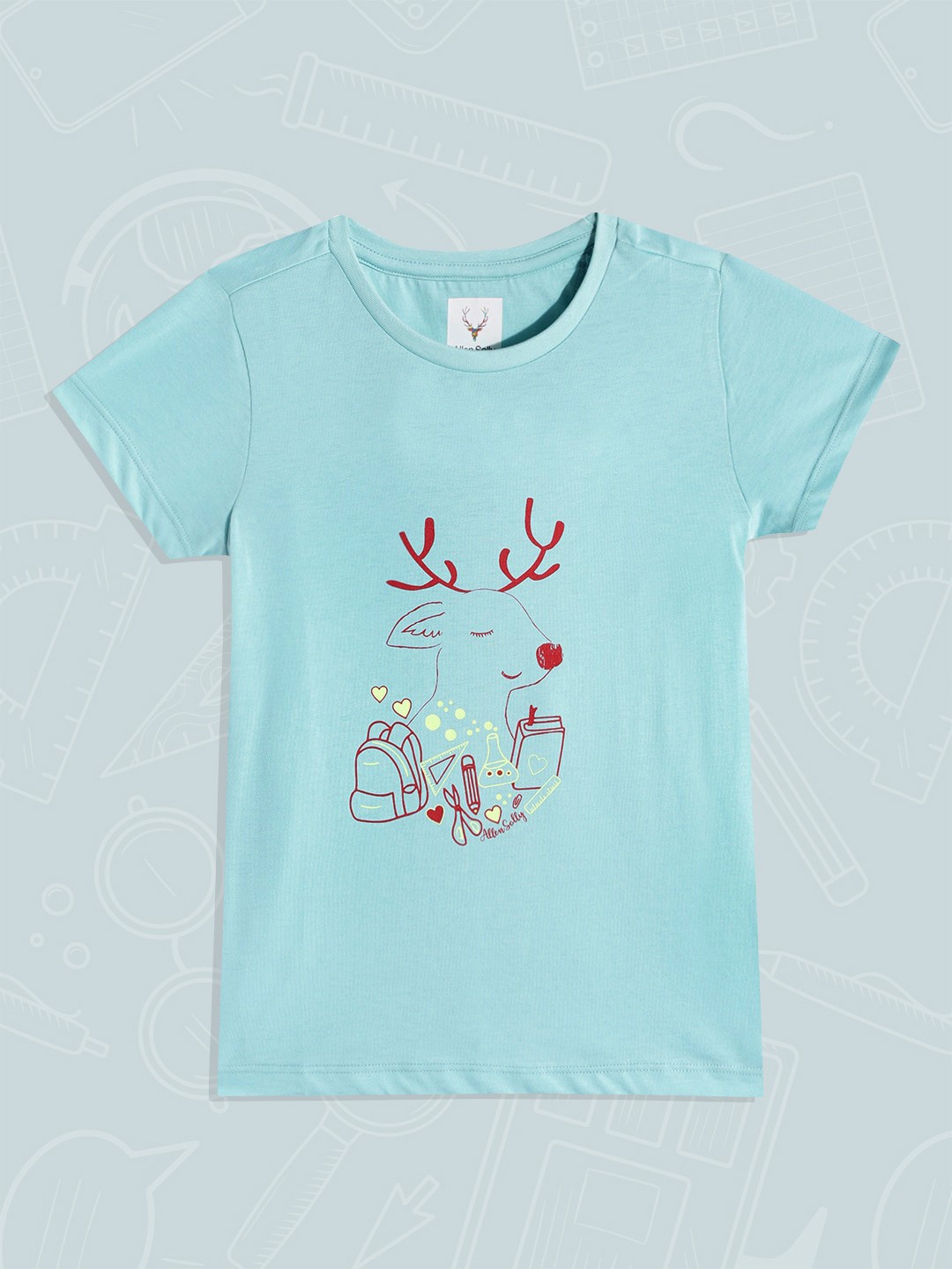 

Allen Solly Junior Girls Blue & Red Graphic Printed T-shirt