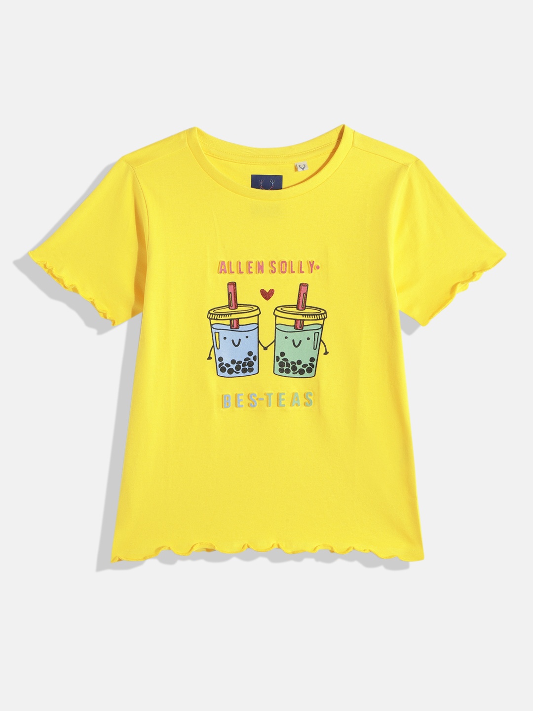 

Allen Solly Junior Girls Printed Pure Cotton T-shirt, Yellow