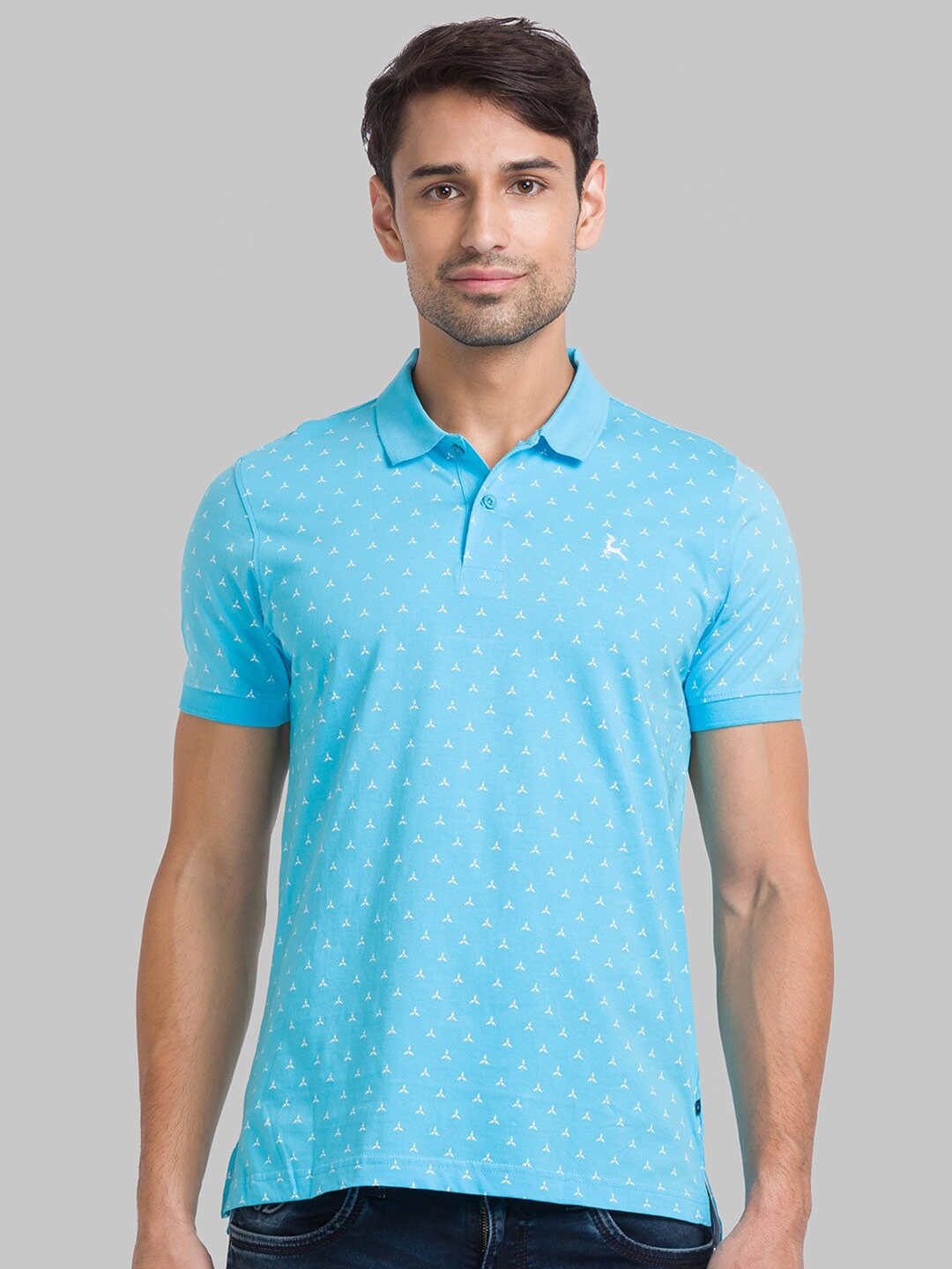 

Parx Men Blue Polo Collar T-shirt