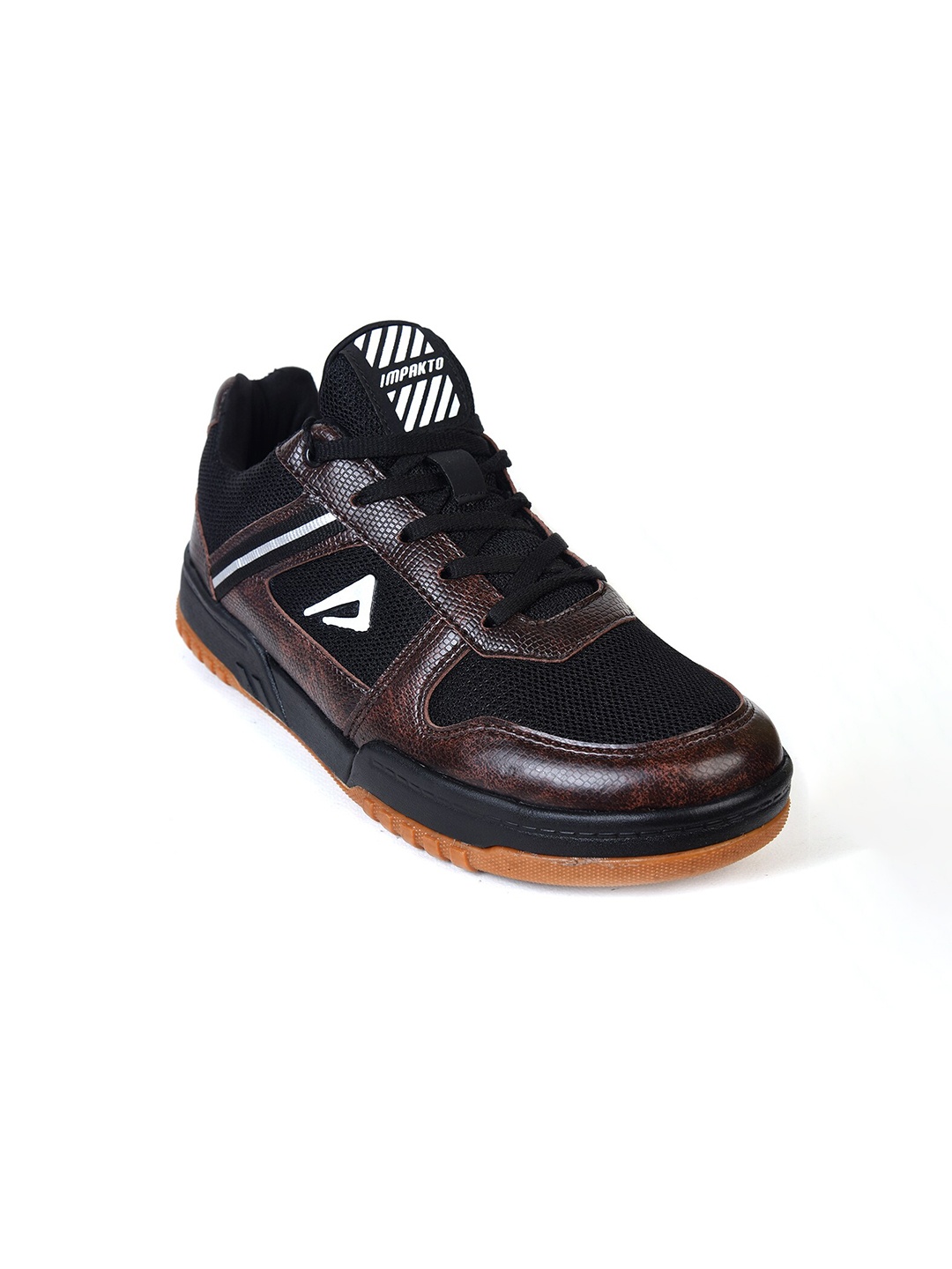 

IMPAKTO Men Brown Mesh Running Non-Marking Shoes