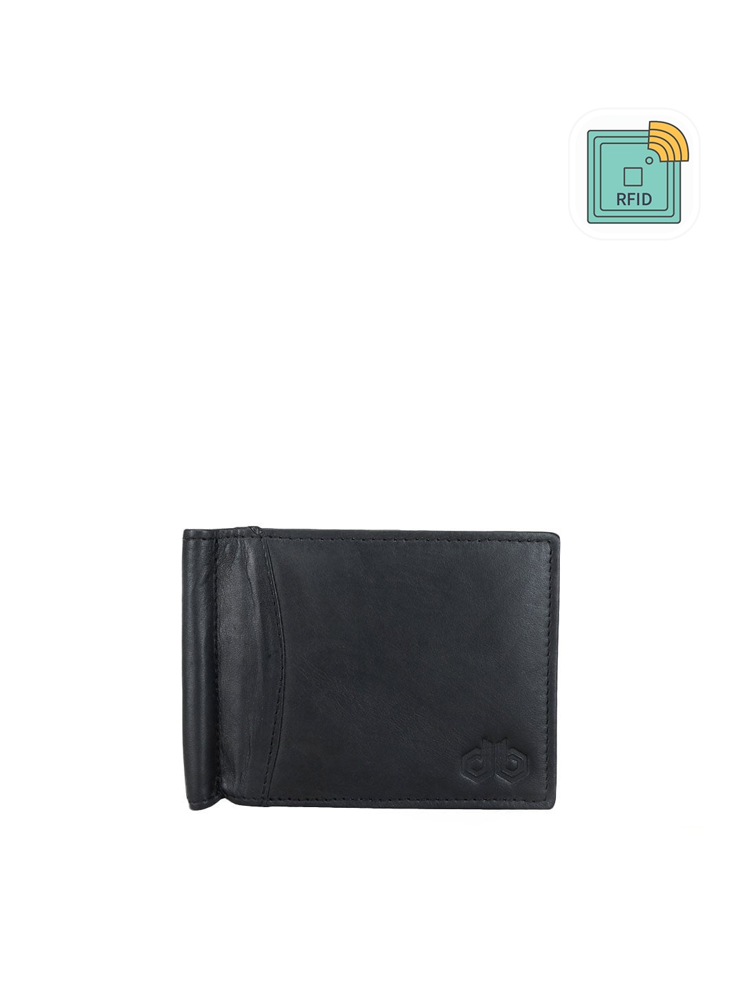 

Designer Bugs Men Black Leather Money Clip