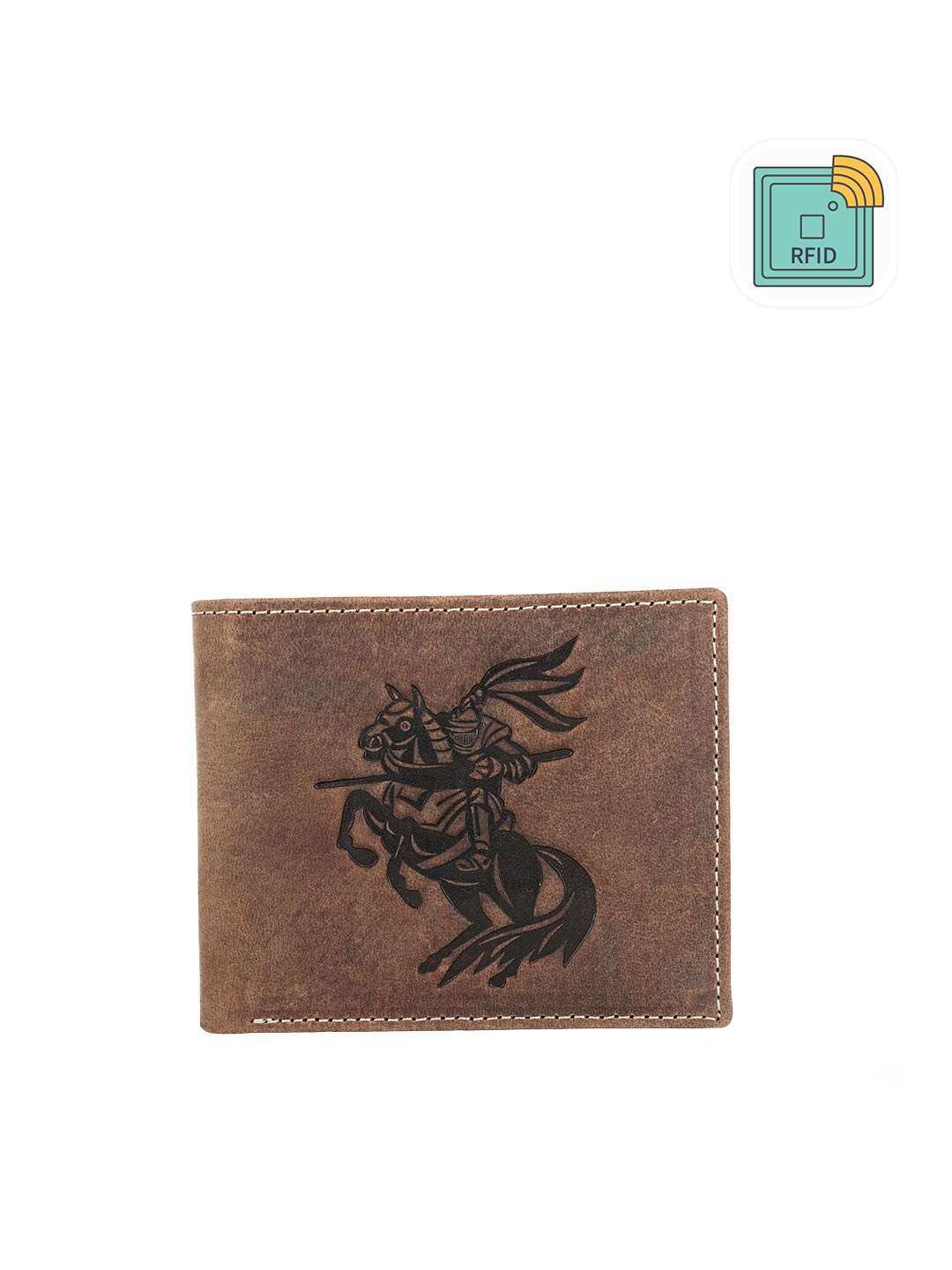 

Designer Bugs Men Brown Printed Leather Two Fold Wallet