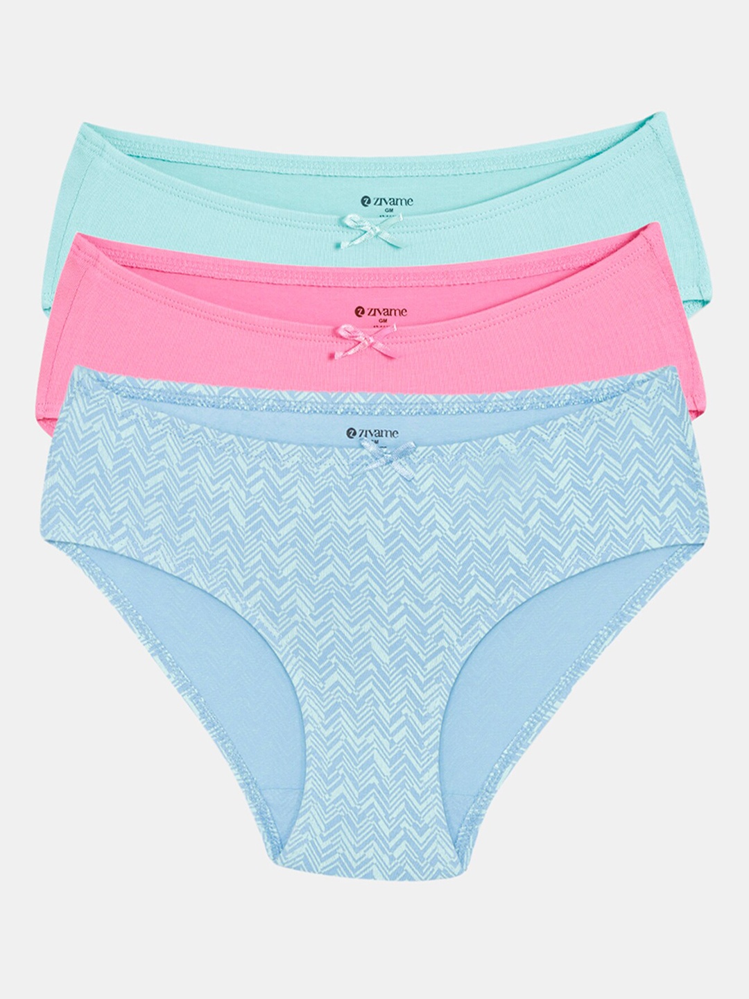 

Zivame Girls Pack Of 3 Assorted Hipster Briefs