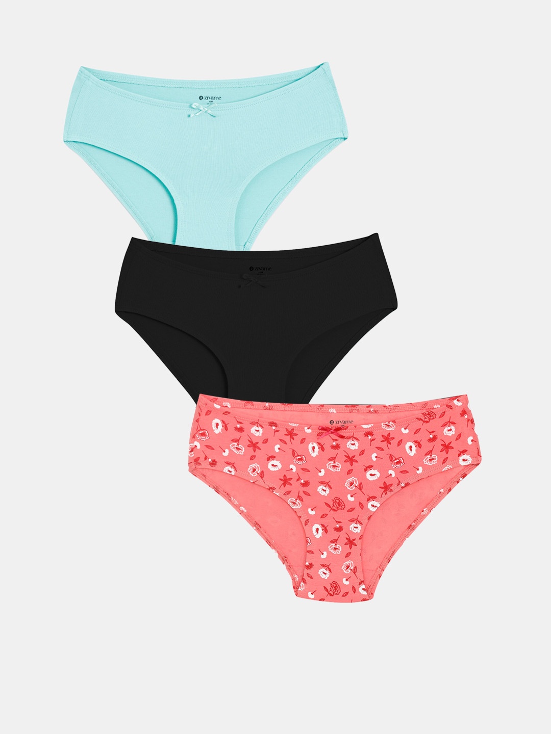 

Zivame Girls Pack Of 3 Assorted Hipster Briefs, Multi