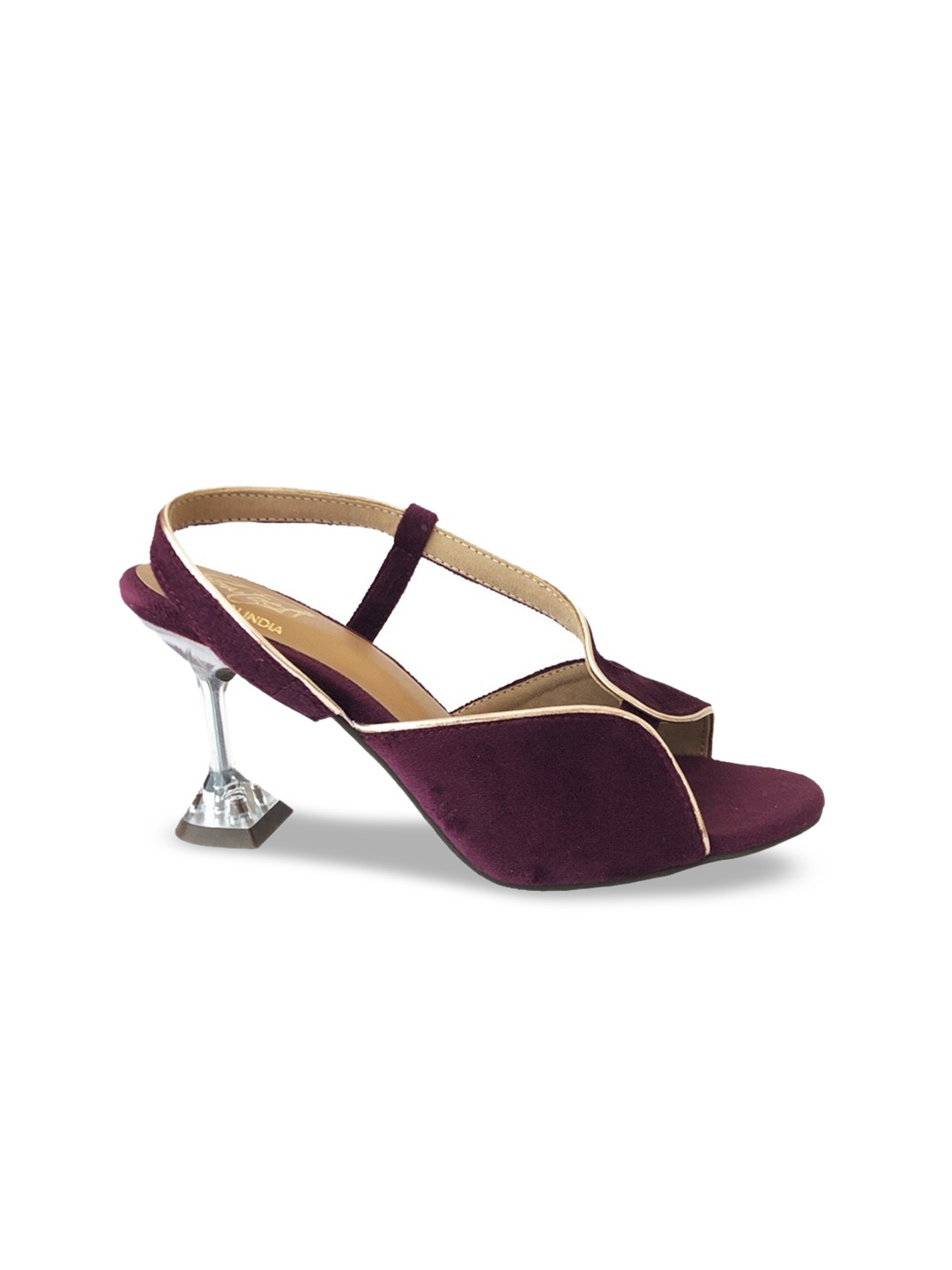 

Bowtoes Purple Printed Stiletto Sandals with Bows