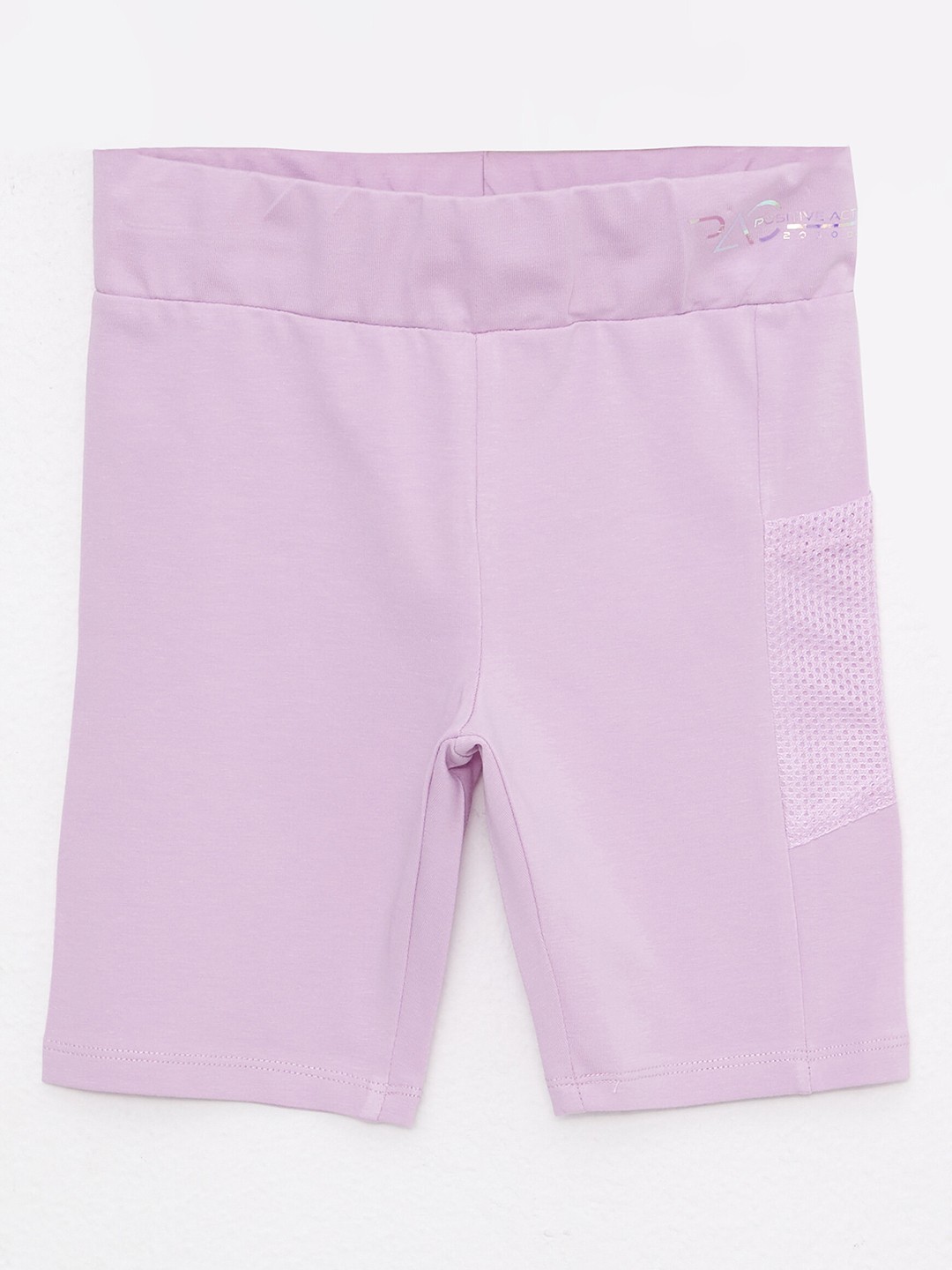 

LC Waikiki Girls Lilac Solid Stretchable Biker Shorts, Lavender