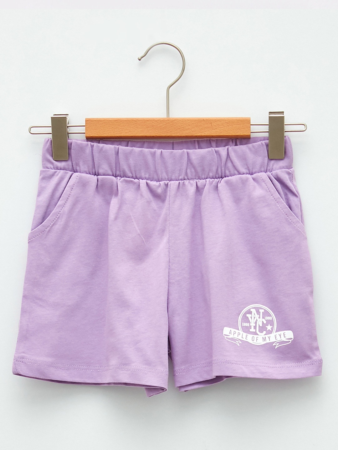 

LC Waikiki Girls Lavender Typography Printed Shorts