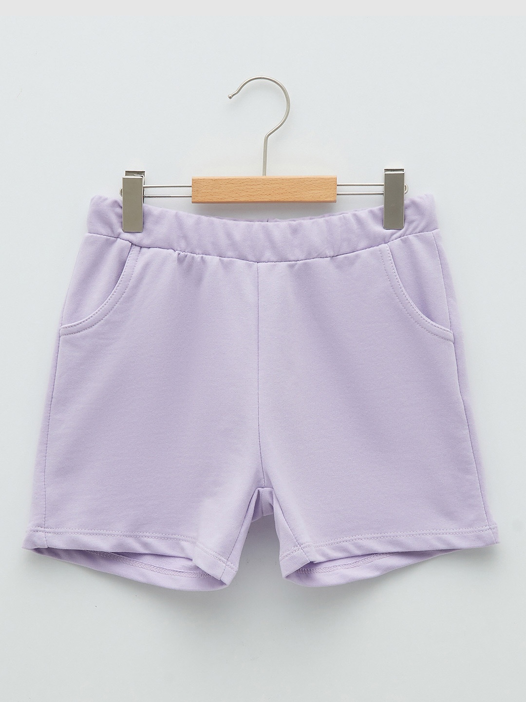 

LC Waikiki Girls Lavender Solid Knitted Shorts