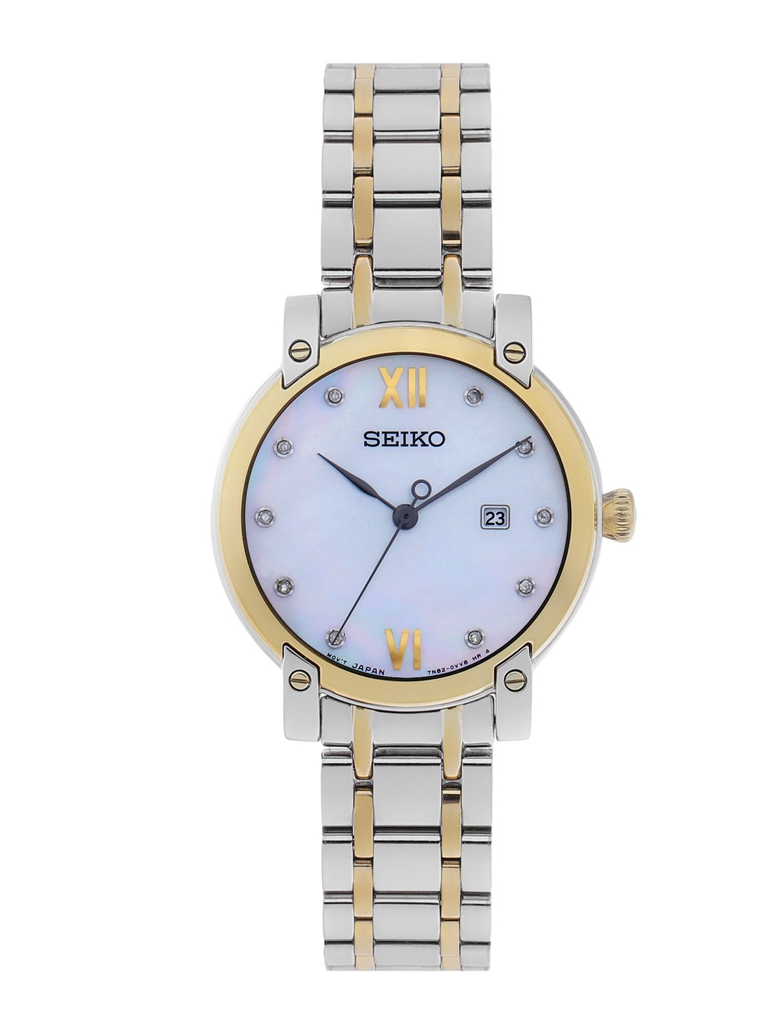 

SEIKO Women Mother of Pearl Dial & Multicoloured Stainless Steel Bracelet Style Straps Analogue Watch, Off white